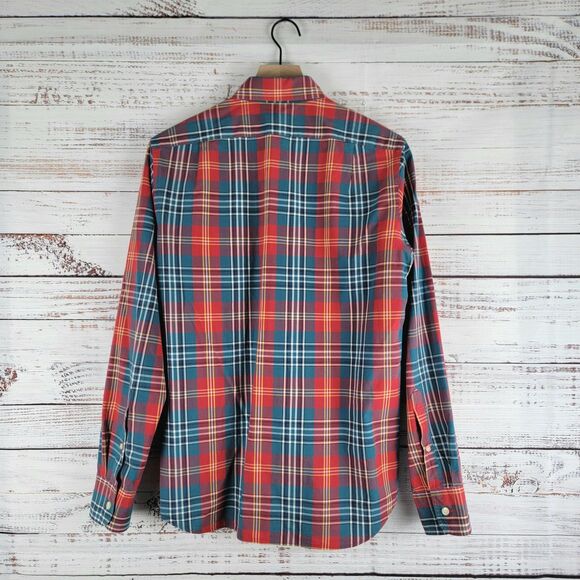 J. Crew Slim Fit Button Down Mens Size S Shirt Cotton Plaid Red Casual - Picture 7 of 8